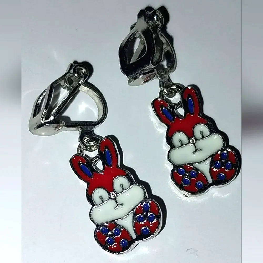 Bunny Super Cute Kid's Fashion Clip-on Earrings - Picture 3 of 4